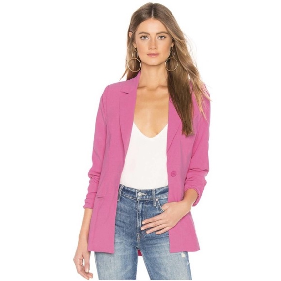 REVOLVE Jackets & Blazers - About Us Revolve Hot Pink Minka Long Line Single Button Blazer Medium Barbiecore